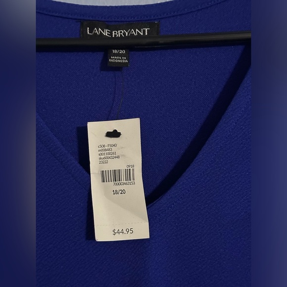 Lane Bryant Royal Blue Asymmetrical Peplum Blouse - Picture 3 of 3